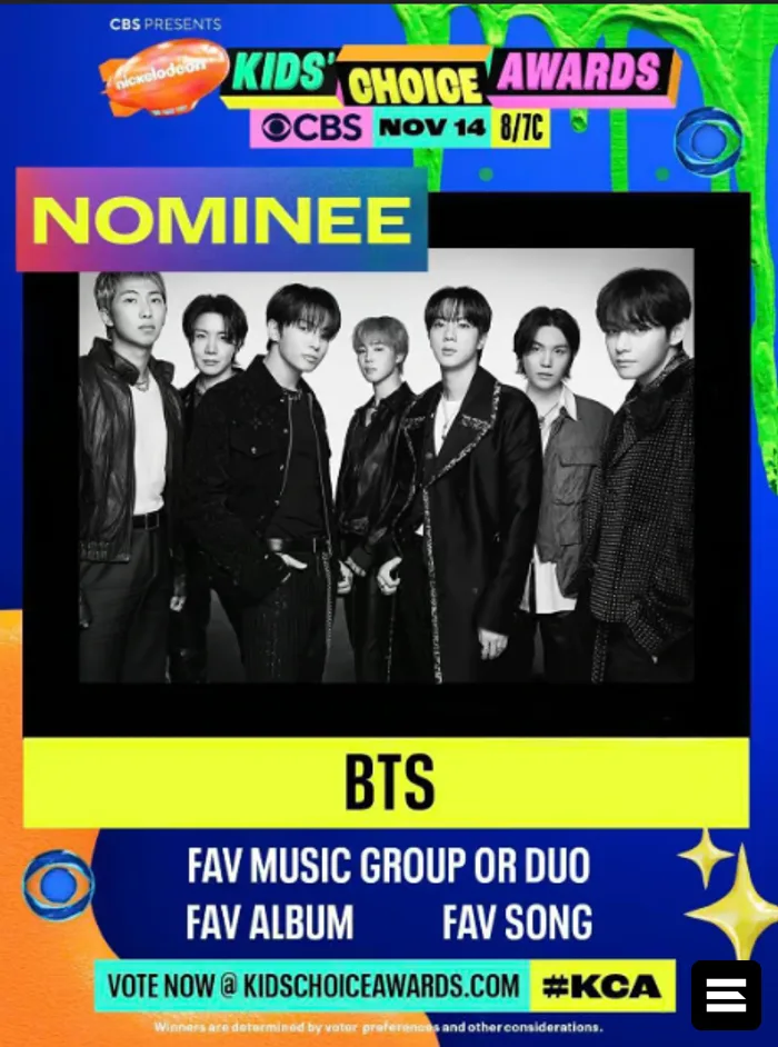 Kids' Choice Awards 2026: Номинации для BTS и BLACKPINK