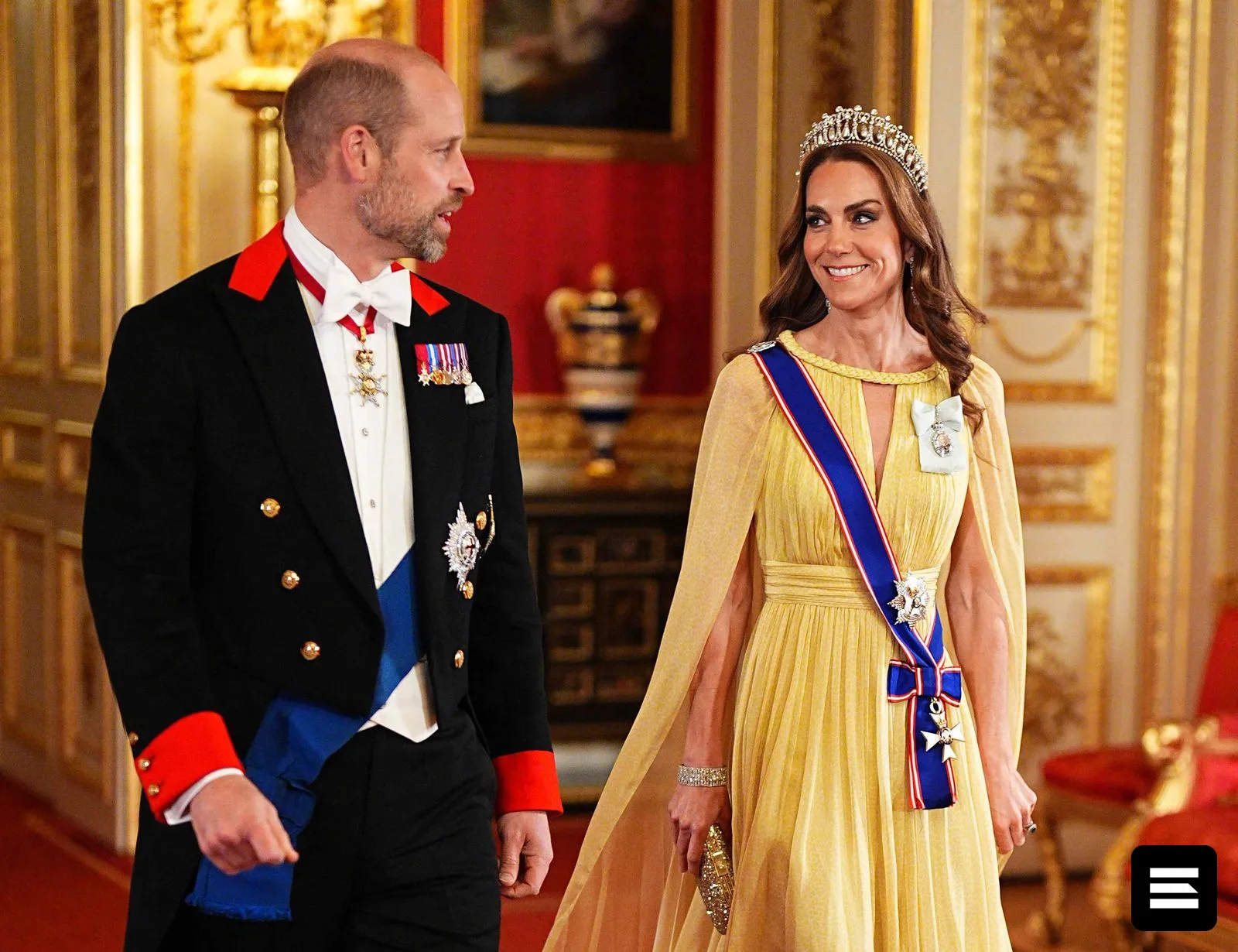 Kate Middleton и Prince William: фото с Государственного банкета и связь с Prince Harry